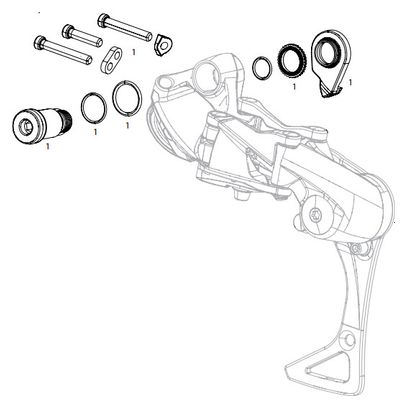 Sram XO1DH / GXDH 7V achterderailleur klemschroef
