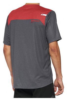 100% Airmatic Charcoal / Racer Red Long Sleeve Jersey
