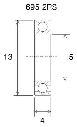 Roulement B3 - BLACKBEARING - 695-2rs