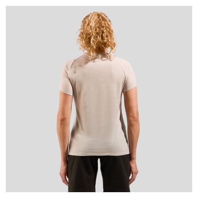 Camiseta técnica Oldo Ride 365 Performance Wool 130 Beige para mujer