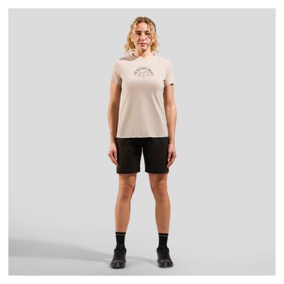 Camiseta técnica Oldo Ride 365 Performance Wool 130 Beige para mujer
