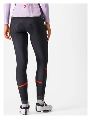 Lange Radhose mit Trägern für Frauen Castelli Velocissima DT Schwarz/Rot