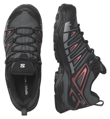 Salomon X Ultra Pioneer GTX Women's Grey Black Pink Hiking Shoes