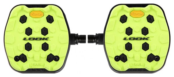 Paar Look Trail Grip Flat Pedals Lime Green