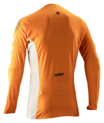 Maillot Manches Longues Leatt Gravity 5.0 Blanc/Jaune Homme