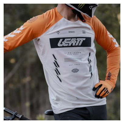 Maillot Manches Longues Leatt Gravity 5.0 Blanc/Jaune Homme