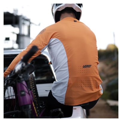 Maillot Manches Longues Leatt Gravity 5.0 Blanc/Jaune Homme