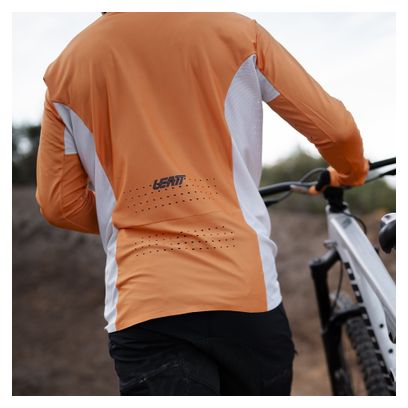Maillot Manches Longues Leatt Gravity 5.0 Blanc/Jaune Homme