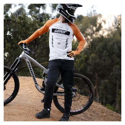 Maillot Manches Longues Leatt Gravity 5.0 Blanc/Jaune Homme