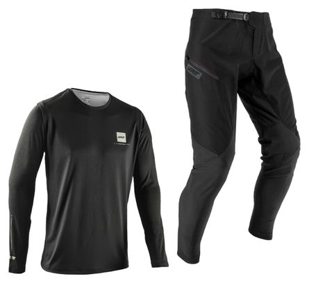 Leatt Gravity 1.0 lange mouwen jersey en broek zwart kind