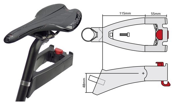 Adaptador de tija de sillín Klickfix Extender Solo negro