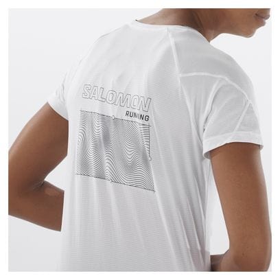 Salomon Cross Run White Short Sleeve T-Shirt Donna