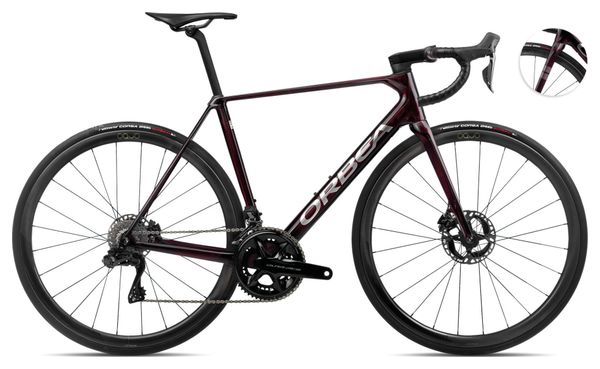 Bicicleta de carretera Orbea Orca M10iLTD PWR Shimano Dura-Ace Di2 12 velocidades, 700 mm, rojo vino, 2024, talla 51, 167/172 cm - Bicicleta de exposición