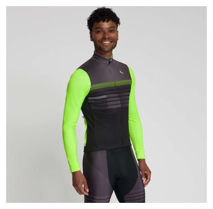 Maillot Manches Longues Vélo Rogelli Stryde Homme Noir/Jaune Fluo
