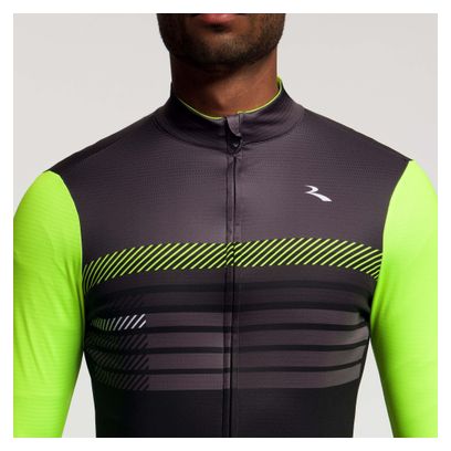 Maillot Manches Longues Vélo Rogelli Stryde Homme Noir/Jaune Fluo