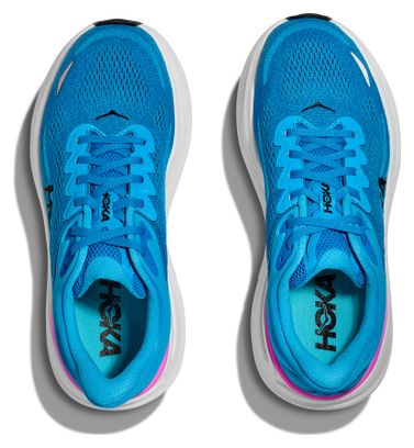 Hoka Bondi 9 Running Shoes Blue/Pink Women's