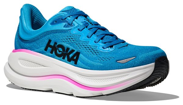 Hoka Bondi 9 Running Shoes Blue/Pink Women's