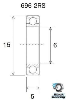 Roulement B5 - BLACKBEARING - 696 2rs