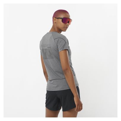 Salomon Cross Run Grey Women's Short Sleeve T-Shirt