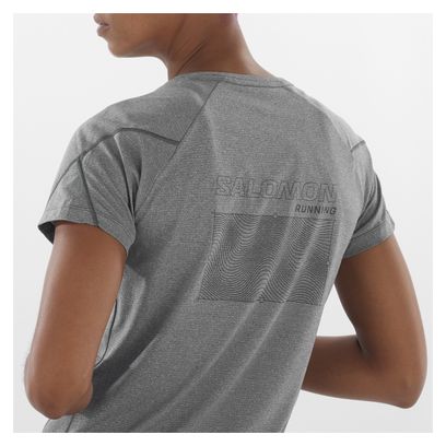 Salomon Cross Run Grey Women's Short Sleeve T-Shirt