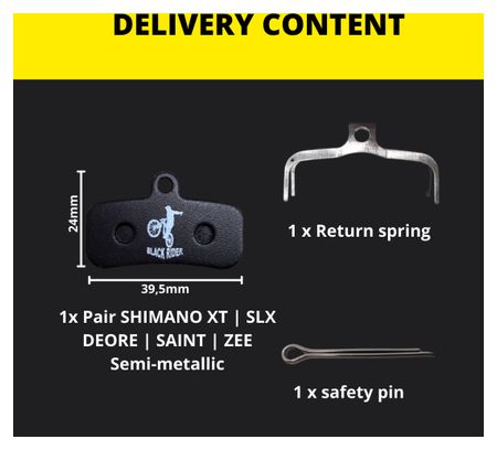 Plaquettes semi-métallique SHIMANO XT SLX SAINT ZEE | Black Rider