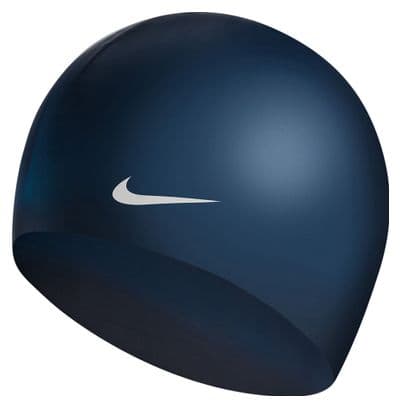 Cuffia da nuoto Nike Swim in silicone solido da allenamento blu scuro