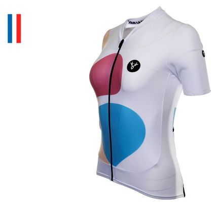 Maillot Manches Courtes Femme LeBram Testanier Blanc Coupe Ajustée