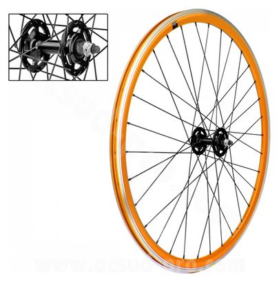 ROUE AVANT VELOX 700C FIXIE ORANGE ALU 30MM