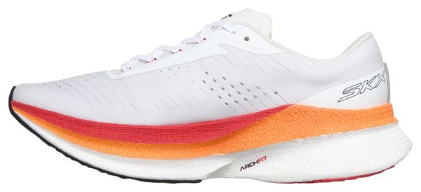 Zapatillas de running Skechers Aero Razor blancas y naranjas para hombre