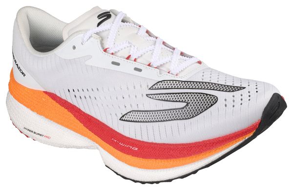 Zapatillas de running Skechers Aero Razor blancas y naranjas para hombre