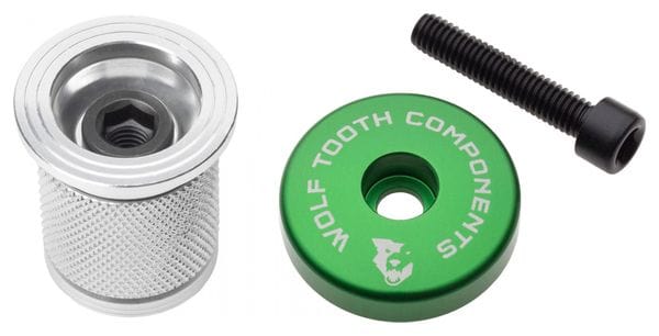 Wolf Tooth Compression Plug with Integrated Spacer Stem Cap 1 1/8'' Green