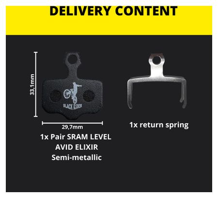 Plaquettes semi-métallique SRAM Level | Black Rider