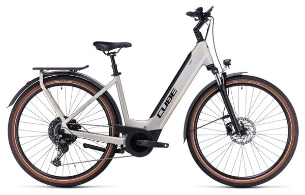 Cube Touring Hybrid Pro 625 Bicicleta híbrida eléctrica de fácil acceso Shimano Deore 11S 625 Wh 700 mm Plata nacarada 2023