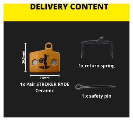 Plaquettes céramique HAYES Stroker Ryde | Black Rider