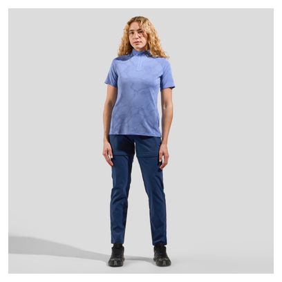 Polo Femme Odlo Ascent Chill-Tec Bleu