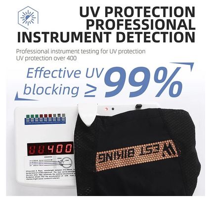 Cachecou Visage en Soie Glacée Anti UV  Noir