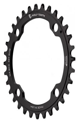 Wolf Tooth 104 BCD Chainring Drop-Stop ST for Shimano HyperGlide+ 12S Black