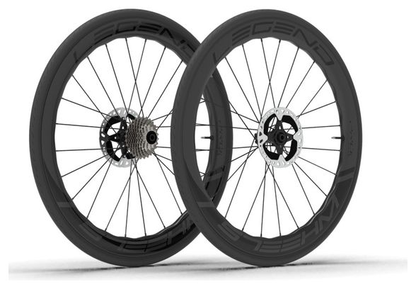 Paire de Roues Legend Wheels 50P Pro⁴ Wave - 12X100 - 12X142mm - DT 240 EXP - Disc Centerlock - Shimano / Sram