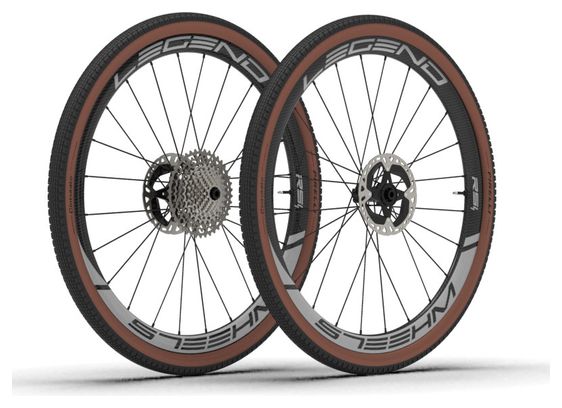 PAIRE DE ROUES | LEGEND WHEELS | 39H GRAVEL RS⁴ | DISC 12X100- 12X142MM | CENTERLOCK | DT SWISS 240 EXP | SHIMANO/SRAM