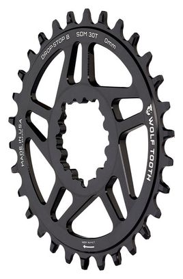 Ingranaggio Wolf Tooth Direct Mount Sram BB30 0 mm Drop-Stop B Nero