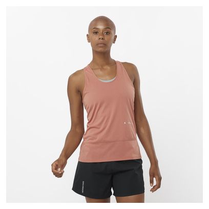 Camiseta de tirantes Salomon Cross Run rosa para mujer