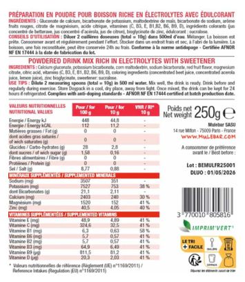 Boisson d'hydratation 250g (25 bidons) Fruits rouges