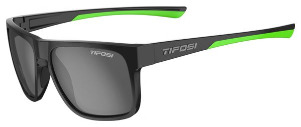 Tifosi Swick Satin Sunglasses Black / Green / Smoked Polarized Lenses