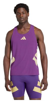 Camiseta sin mangas adidas Adizero Road to Records Violeta/Dorado Hombre