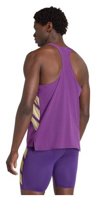 Camiseta sin mangas adidas Adizero Road to Records Violeta/Dorado Hombre