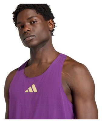 Camiseta sin mangas adidas Adizero Road to Records Violeta/Dorado Hombre