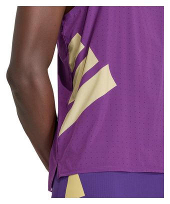 Camiseta sin mangas adidas Adizero Road to Records Violeta/Dorado Hombre