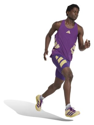 Camiseta sin mangas adidas Adizero Road to Records Violeta/Dorado Hombre