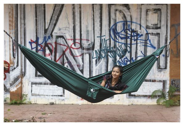 Ticket To The Moon Compact Green Recycled Nylon Hammock