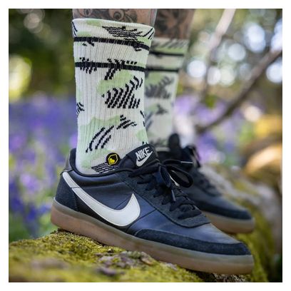 Calzini Burgtec Everyday Crew Patterned Bianco/Verde